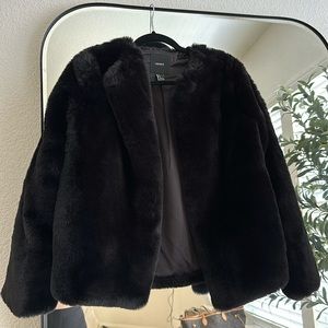 Forever 21 Black Faux Fur Jacket (S)